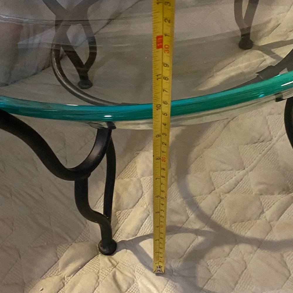 Elegant Glass Bowl with Black Stand large size 10”Hx14”Wx21”L